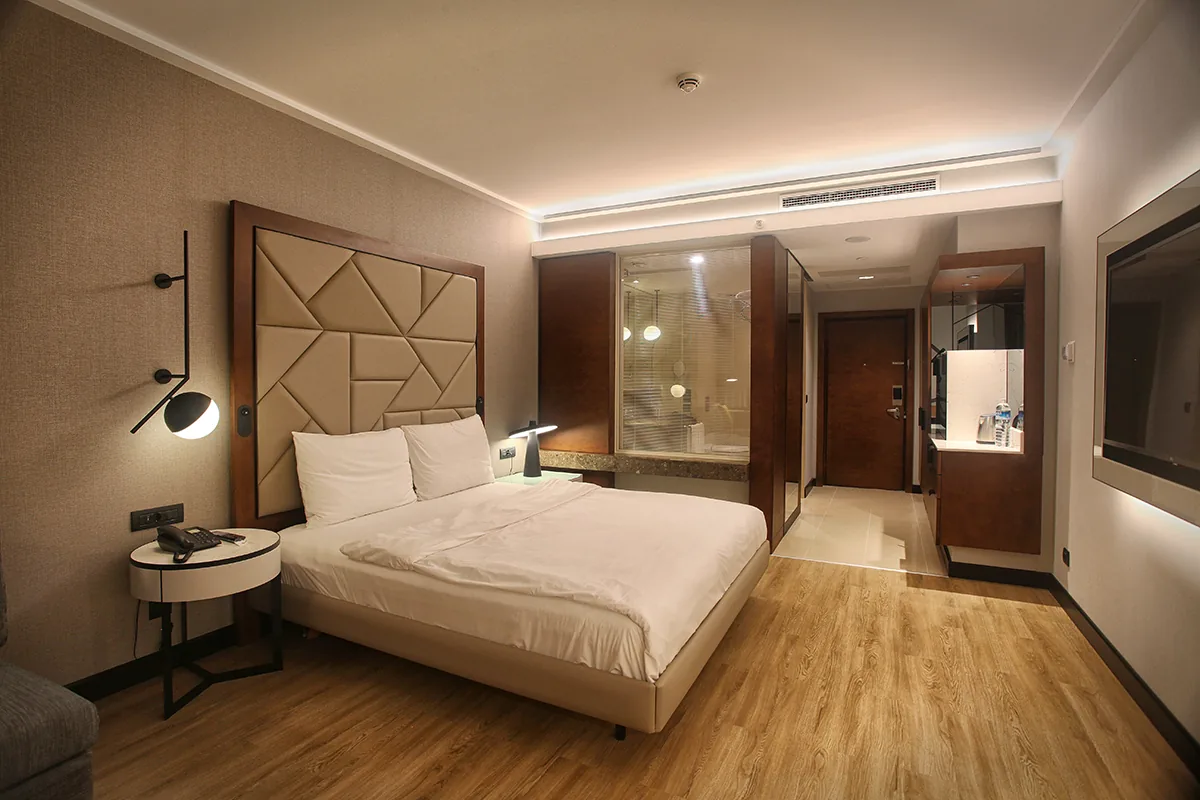 Contemporary hospitality guest room interior