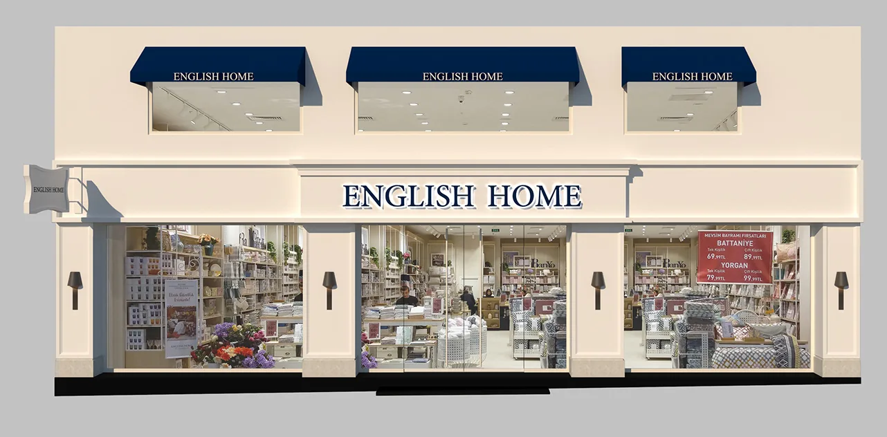 English Home mağaza cephe uygulaması