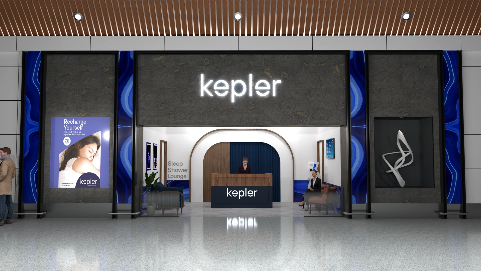 Kepler airport lounge 3D visualisation